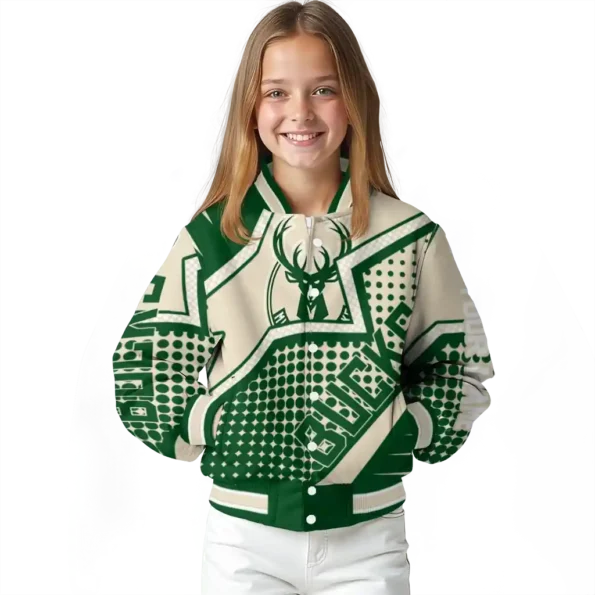 customized milwaukee bucks star burst green varsity jacket top rated.webp