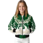 customized milwaukee bucks winged blaze green white bomber jacket best selling
