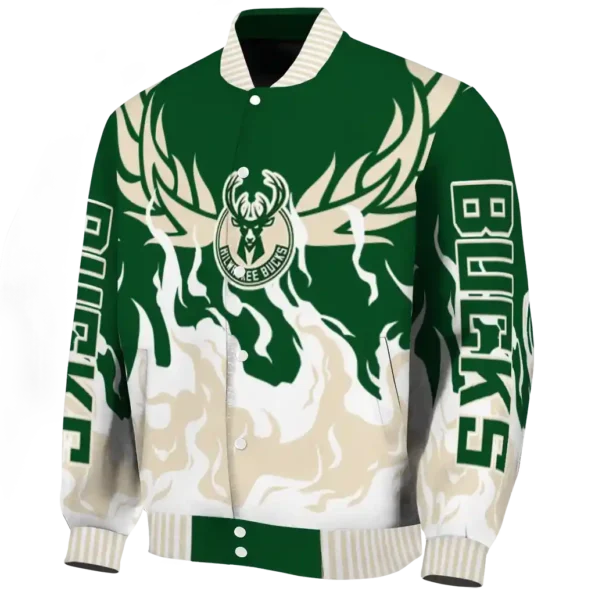 customized milwaukee bucks winged blaze green white varsity jacket best selling.webp