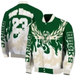 customized milwaukee bucks winged blaze green white varsity jacket best selling.webp