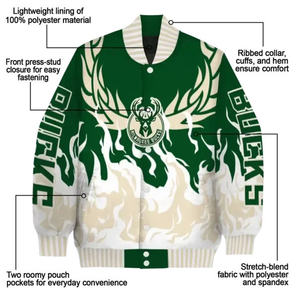 customized milwaukee bucks winged blaze green white varsity jacket new arrival.webp