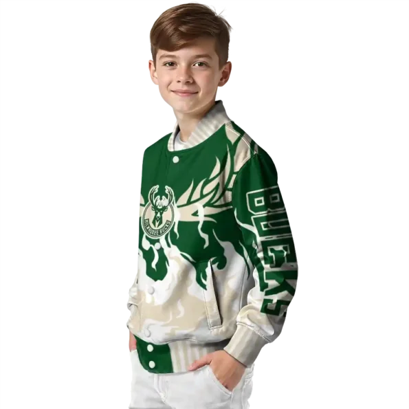 customized milwaukee bucks winged blaze green white varsity jacket trendy.webp