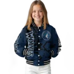 customized minnesota timberwolves hexagon cluster midnight blue black varsity jacket best selling.webp