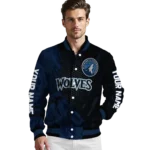 customized minnesota timberwolves hexagon mesh midnight blue black varsity jacket best selling.webp