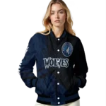 customized minnesota timberwolves hexagon mesh midnight blue black varsity jacket best selling.webp