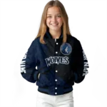 customized minnesota timberwolves hexagon mesh midnight blue black varsity jacket best selling.webp