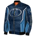 customized minnesota timberwolves power plate midnight blue bomber jacket best selling