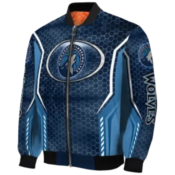 customized minnesota timberwolves power plate midnight blue bomber jacket best selling