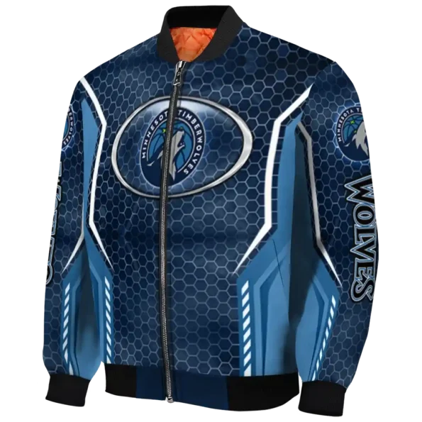 customized minnesota timberwolves power plate midnight blue bomber jacket best selling