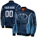 customized minnesota timberwolves power plate midnight blue bomber jacket best selling