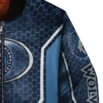 customized minnesota timberwolves power plate midnight blue bomber jacket best selling