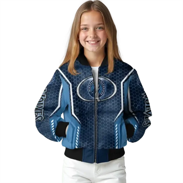 customized minnesota timberwolves power plate midnight blue bomber jacket top rated