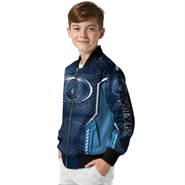 customized minnesota timberwolves power plate midnight blue bomber jacket trendy
