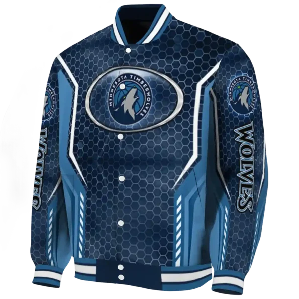 customized minnesota timberwolves power plate midnight blue varsity jacket best selling.webp