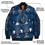 customized minnesota timberwolves pyramid shapes midnight blue bomber jacket best selling