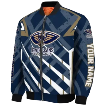 customized new orleans pelicans chevron angles navy bomber jacket best selling