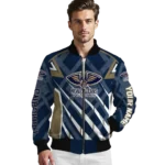 customized new orleans pelicans chevron angles navy bomber jacket best selling