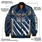 customized new orleans pelicans chevron angles navy bomber jacket best selling