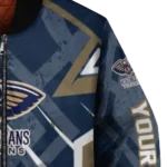 customized new orleans pelicans chevron angles navy bomber jacket best selling