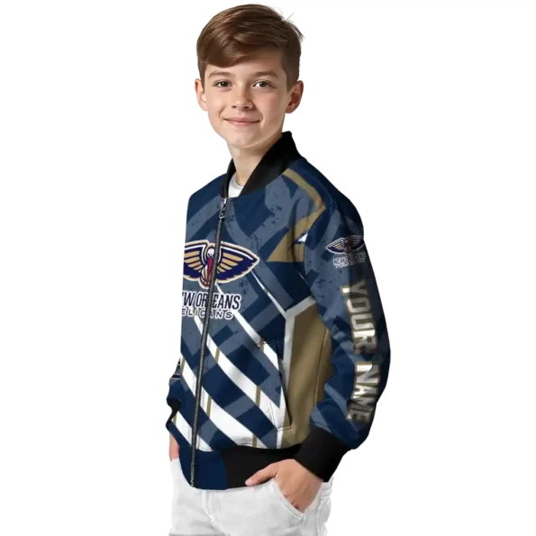 customized new orleans pelicans chevron angles navy bomber jacket trendy