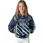 customized new orleans pelicans chevron angles navy varsity jacket best selling.webp