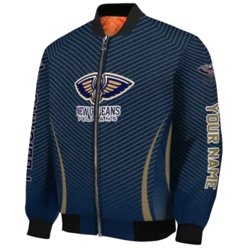 customized new orleans pelicans chevron arrow navy bomber jacket best selling