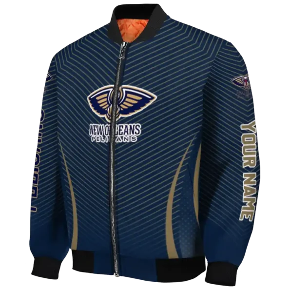 customized new orleans pelicans chevron arrow navy bomber jacket best selling