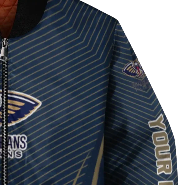 customized new orleans pelicans chevron arrow navy bomber jacket premium grade
