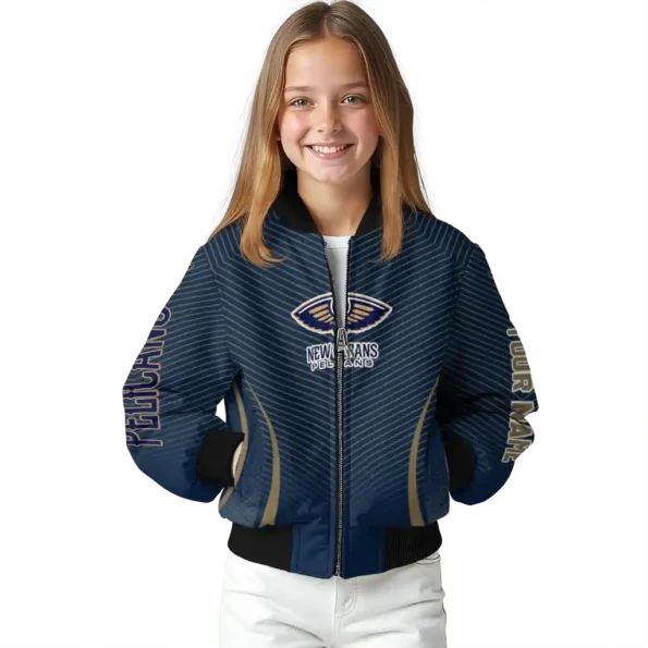 customized new orleans pelicans chevron arrow navy bomber jacket top rated