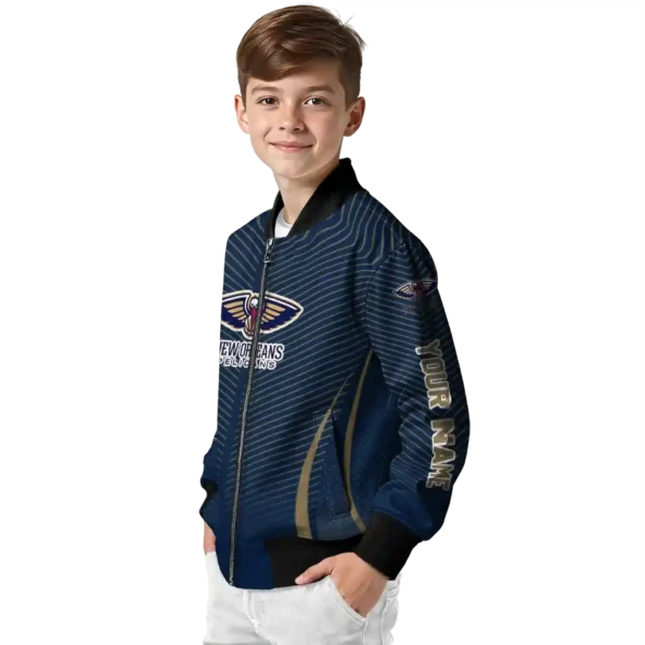 customized new orleans pelicans chevron arrow navy bomber jacket trendy