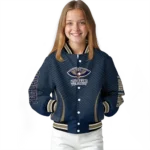 customized new orleans pelicans chevron arrow navy varsity jacket best selling.webp