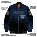 customized new orleans pelicans flame border navy black bomber jacket best selling