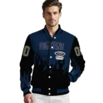 customized new orleans pelicans flame border navy black varsity jacket best selling.webp