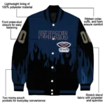 customized new orleans pelicans flame border navy black varsity jacket best selling.webp