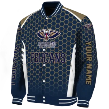 customized new orleans pelicans hexagon grid navy varsity jacket best selling.webp