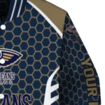 customized new orleans pelicans hexagon grid navy varsity jacket best selling.webp