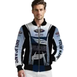 customized new orleans pelicans mesh effect navy black bomber jacket best selling