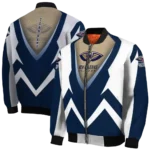customized new orleans pelicans v stripes navy white bomber jacket best selling