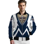 customized new orleans pelicans v stripes navy white bomber jacket best selling