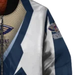 customized new orleans pelicans v stripes navy white bomber jacket best selling