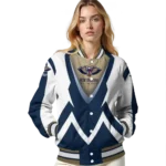 customized new orleans pelicans v stripes navy white varsity jacket best selling.webp