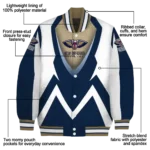 customized new orleans pelicans v stripes navy white varsity jacket best selling.webp