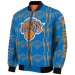 customized new york knicks bolt stripe blue bomber jacket best selling