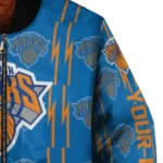customized new york knicks bolt stripe blue bomber jacket best selling
