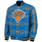 customized new york knicks bolt stripe blue varsity jacket best selling.webp