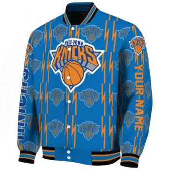 customized new york knicks bolt stripe blue varsity jacket best selling.webp