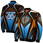 customized new york knicks mesh chest black bomber jacket best selling
