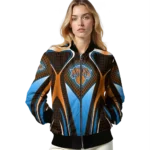customized new york knicks mesh chest black bomber jacket best selling