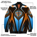 customized new york knicks mesh chest black bomber jacket best selling