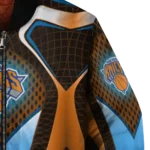 customized new york knicks mesh chest black bomber jacket best selling